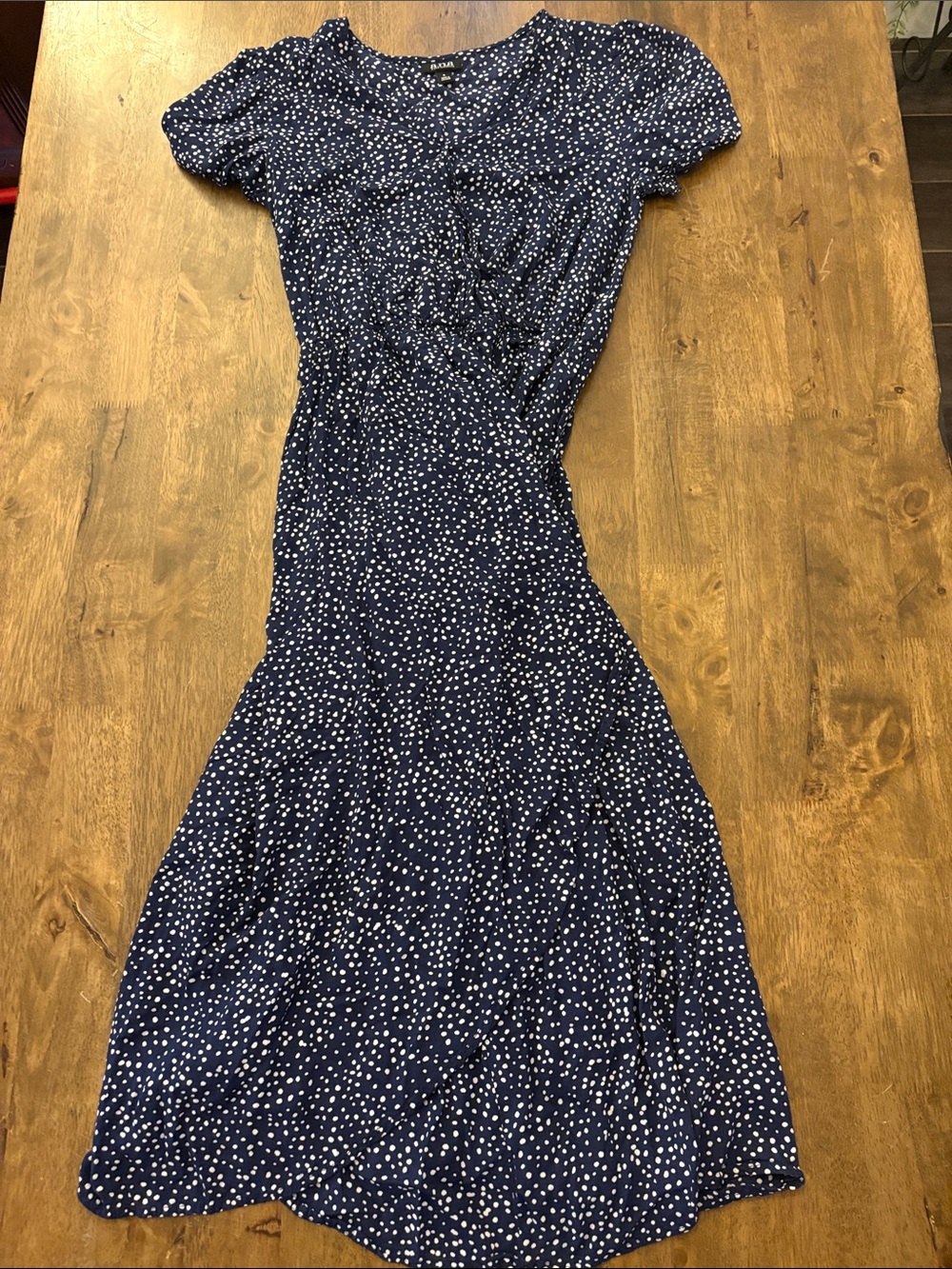 a.n.a Navy and White Polka Dot Maxi Dress